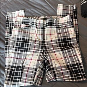 New York & Company Plaid Skinny Pants - Black, White, Red